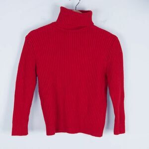Zara Wool Blend Ribbed Turtleneck Red Sweater Girls kids Sz 9 - 10 Years